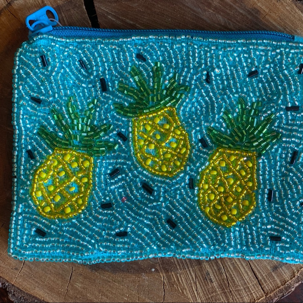 Pineapple Seed bead coin purse